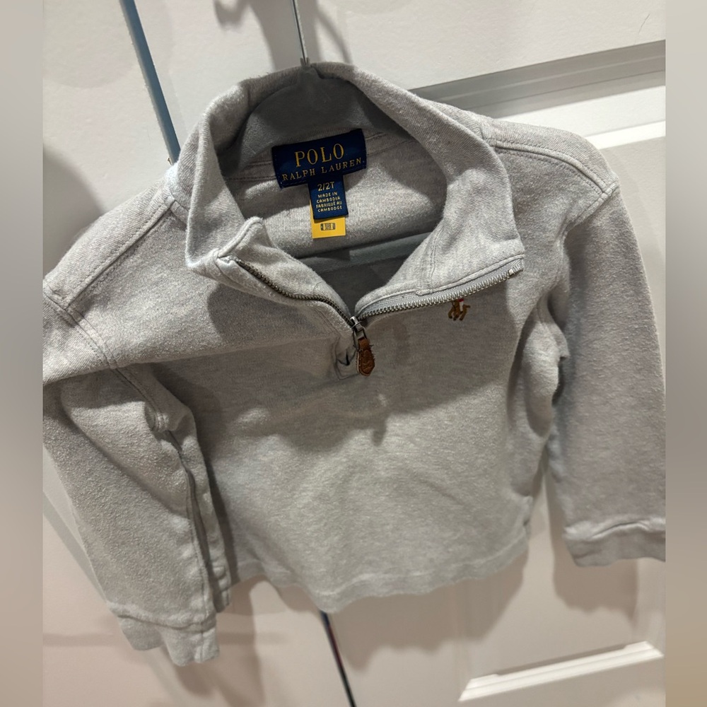 Polo by Ralph Lauren Kids Grey Quarter-Zip Sweatshirt - 2T